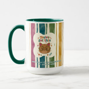 Personalisierter Retro-Streifen-Katzen-Becher zum Tasse