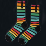 Personalisierter Retro Stripey Socken<br><div class="desc">Personalisierte Retro Stripey Socken! Einfache Anpassung durch Verwendung der bereitgestellten Vorlage.</div>