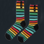 Personalisierter Retro Stripey Socken<br><div class="desc">Personalisierte Retro Stripey Socken! Einfache Anpassung durch Verwendung der bereitgestellten Vorlage.</div>