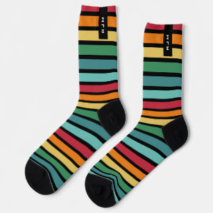 Personalisierter Retro Stripey Socken