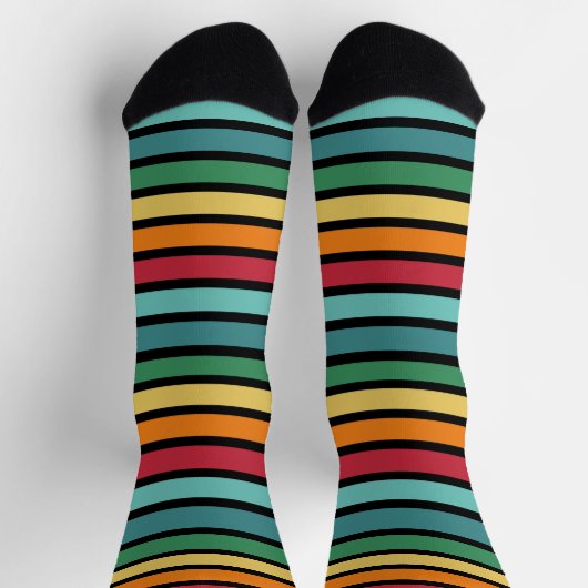 Personalisierter Retro Stripey Socken (Oben)