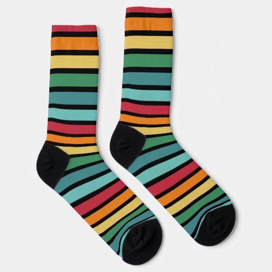 Personalisierter Retro Stripey Socken (Rechts)