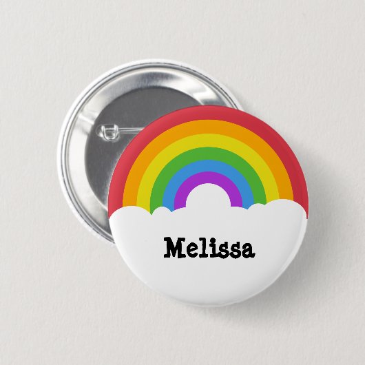 Personalisierter Retro-Style Rundbogen und Wolken Button (Vorne & Hinten)