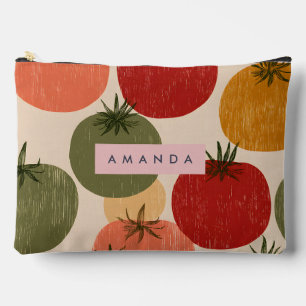 Personalisierter Retro-Tomaten-Gartenstil Zubehörtasche