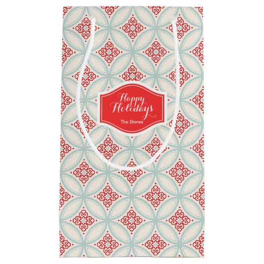 Personalisierter Retro-Urlaub Marokkanisches Muste Kleine Geschenktüte (Vorderseite)