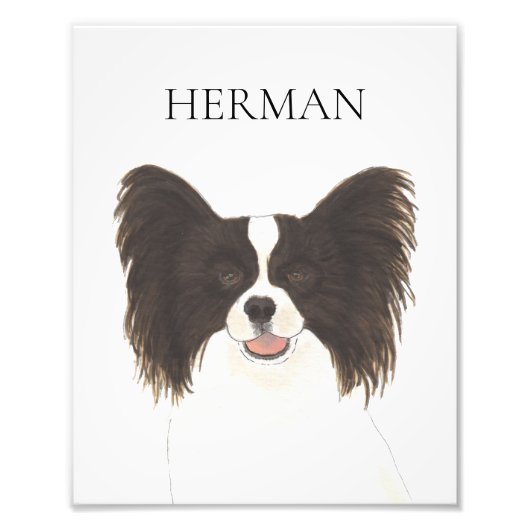 Personalisierter, reversibler Schwarz-Weiß-Papille Fotodruck (Vorne)