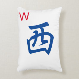 Personalisierter Riant Mahjong Tile | West Wind |  Dekokissen