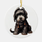 Personalisierter Riant Schnauzer Dog Keramik Ornament (Vorne)