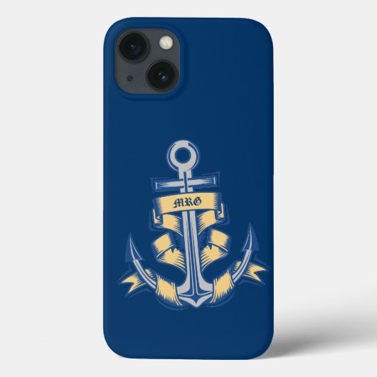 Personalisierter Ribbonbonbon Anchor auf Azurblau Case-Mate iPhone Hülle (Rückseite)