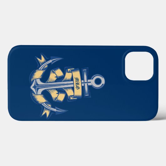 Personalisierter Ribbonbonbon Anchor auf Azurblau Case-Mate iPhone Hülle (Rückseite (Horizontal))