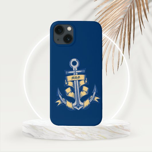 Personalisierter Ribbonbonbon Anchor auf Azurblau Case-Mate iPhone Hülle