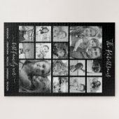 Personalisierter Riesenfamilienfoto Collage Black Puzzle (Horizontal)