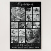 Personalisierter Riesenfamilienfoto Collage Black Puzzle (Vertikal)