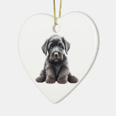 Personalisierter Riesenschnauzer-Welpe Keramik Ornament (Links)