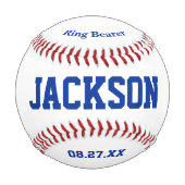 Personalisierter Ring Bearer Vorschlag Ring Bear G Baseball (Rückseite)
