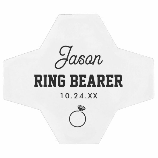 Personalisierter Ring Security Ring Bearer Geschen Fußball (Flach)