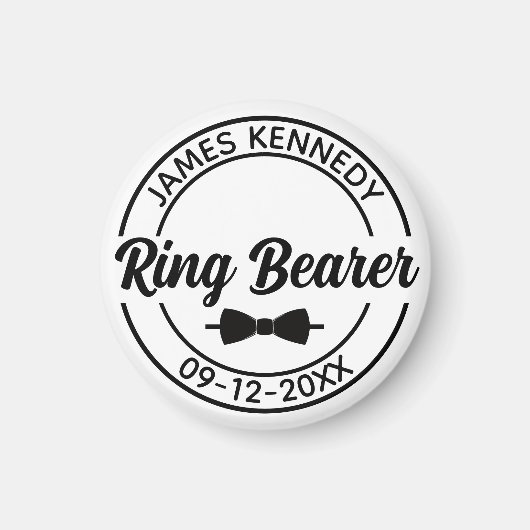 Personalisierter Ringträger mit Name und Hochzeitd Magnet (Vorne)
