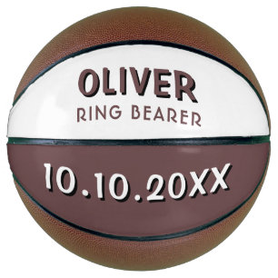 Personalisierter Ringträger Name Hochzeitsdatum An Basketball
