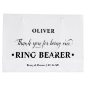 Personalisierter Ringträger Schwarz/Weiß Vielen Da Große Geschenktüte (Rückseite)