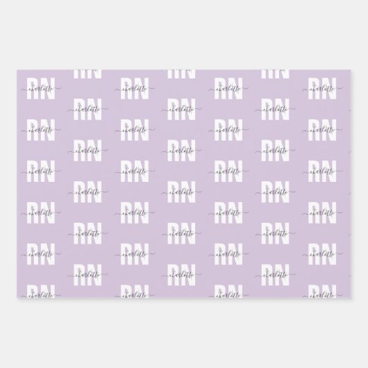 Personalisierter RN-Abschluss Chic Geschenkpapier Set (Vorderseite)