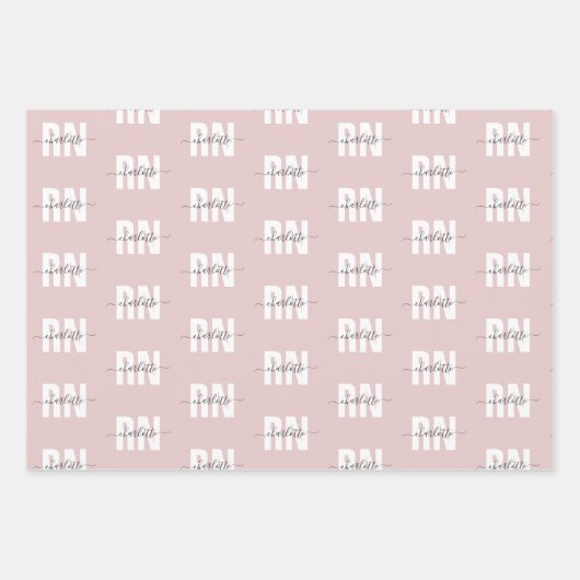 Personalisierter RN-Abschluss Chic Geschenkpapier Set (Vorderseite)