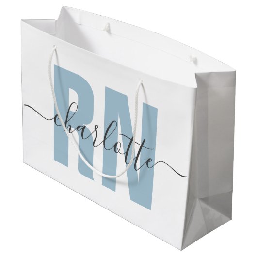 Personalisierter RN-Abschluss Große Geschenktüte (Rückseite Schrägansicht)
