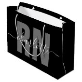 Personalisierter RN-Abschluss Große Geschenktüte (Rückseite Schrägansicht)