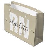 Personalisierter RN-Abschluss Große Geschenktüte (Rückseite Schrägansicht)