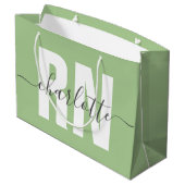 Personalisierter RN-Abschluss Große Geschenktüte (Rückseite Schrägansicht)