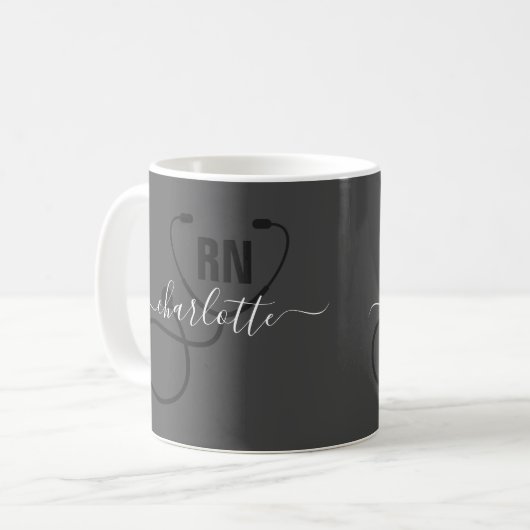 Personalisierter RN-Abschluss Kaffeetasse (Vorderseite Links)
