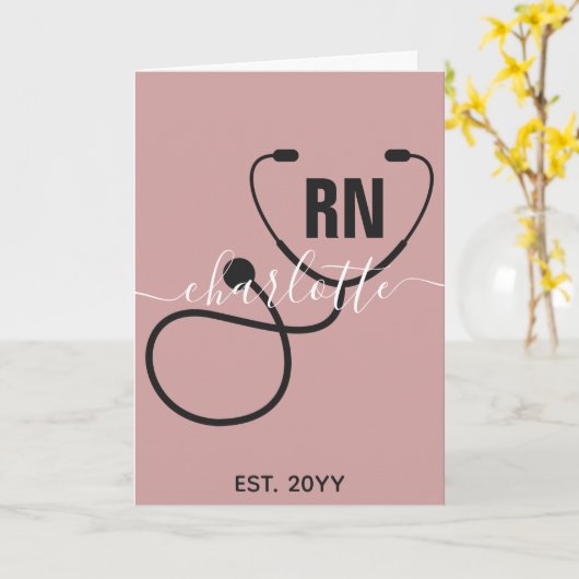 Personalisierter RN-Abschluss Karte (Gelbe Blume)