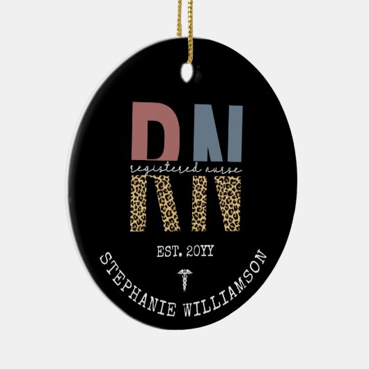 Personalisierter RN-Abschluss Keramik Ornament (Rechts)