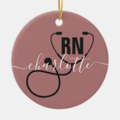 Personalisierter RN-Abschluss Keramik Ornament (Vorne)