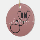 Personalisierter RN-Abschluss Keramik Ornament (Links)