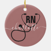Personalisierter RN-Abschluss Keramik Ornament (Hinten)