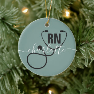 Personalisierter RN-Abschluss Keramik Ornament