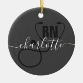 Personalisierter RN-Abschluss Keramik Ornament (Vorne)