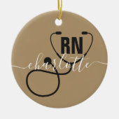 Personalisierter RN-Abschluss Keramik Ornament (Vorne)