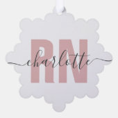 Personalisierter RN-Abschluss Ornament Karte (Rückseite)