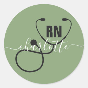 Personalisierter RN-Abschluss Runder Aufkleber