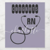 Personalisierter RN-Abschluss Weinetikett (Einzelnes Label)