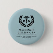 Personalisierter RN Nursing School Abschluss Elega Button (Vorderseite)