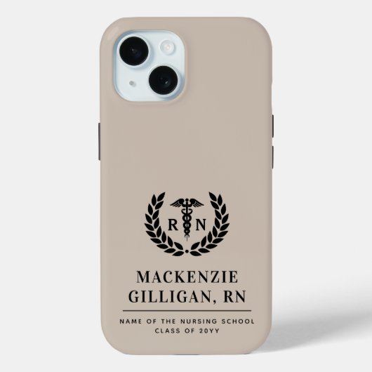 Personalisierter RN Nursing School Abschluss Elega Case-Mate iPhone Hülle (Rückseite)