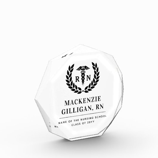 Personalisierter RN Nursing School Abschluss Elega Fotoblock (Links)