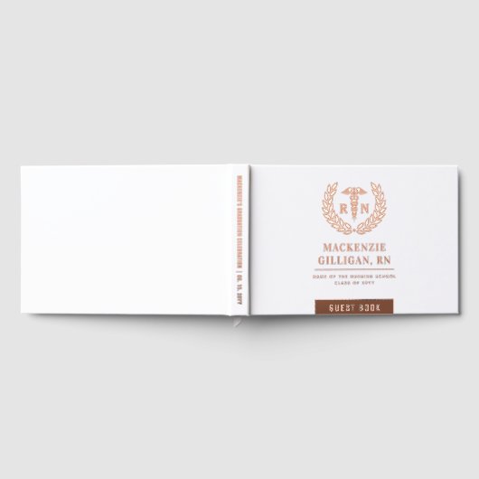 Personalisierter RN Nursing School Abschluss Elega Gästebuch (Voll)