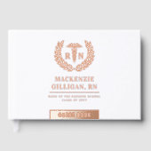 Personalisierter RN Nursing School Abschluss Elega Gästebuch (Vorderseite)