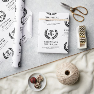 Personalisierter RN Nursing School Abschluss Elega Geschenkpapier