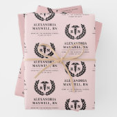 Personalisierter RN Nursing School Abschluss Elega Geschenkpapier Set (Beispiel)