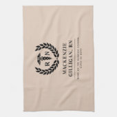 Personalisierter RN Nursing School Abschluss Elega Geschirrtuch (Vertikal)