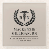 Personalisierter RN Nursing School Abschluss Elega Glasuntersetzer (Vorderseite)
